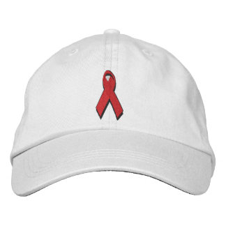 Casquette Brodée ruban de sensibilisation rouge