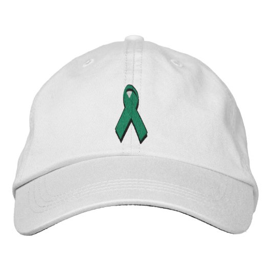 Casquette Brodée ruban de sensibilisation vert (Devant)