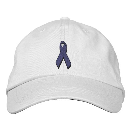 Casquette Brodée ruban de sensibilisation violet (Devant)