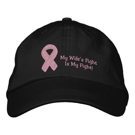 Casquette Brodée Ruban rose de sensibilisation (Devant)