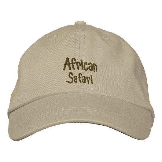 Casquette Brodée Safari africain Khaki (Devant)