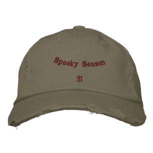 Casquette Brodée Saison effrayante et mystérieuse, lumière olive, H