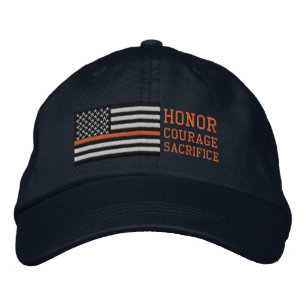 Casquette Brodée SAR Orange Line US Drapeau Honneur Courage Sacrifi