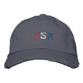 Casquette Brodée Scotland Blue USA 'Je m'en fiche vraiment ' USA (Devant)