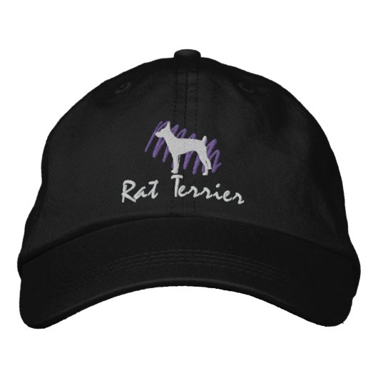 Casquette Brodée Scribblé Rat Terrier (Devant)
