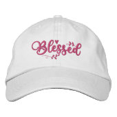Casquette Brodée Script à bienheureux rose (Devant)