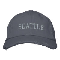 SEATTLE Gris Bleu Coton Distressé de Style Vintage