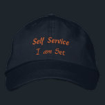 Casquette Brodée Self-Service Je suis défini Texte Élégant Habilita<br><div class="desc">"Self Service à son meilleur texte personnalisé Prenez le contrôle,  faites-le vous-même. Je suis Définir un texte personnalisé qui vous donne les moyens d'améliorer votre propre réussite,  étape par étape."</div>