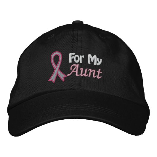 Casquette Brodée Sensibilisation au cancer du sein pour ma tante (Devant)