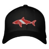 Casquette Brodée Shark Diver Dive Indicateur sur texte (Devant)