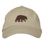 Casquette Brodée Silhouette de l'ours Brown | La nature (Devant)
