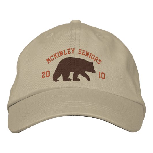 Casquette Brodée Silhouette d'ours Brown avec texte personnalisable (Devant)