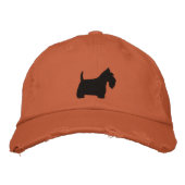 Casquette Brodée Silhouette écossaise Terrier avec texte (Devant)