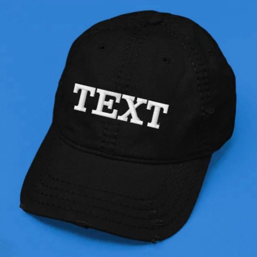 Casquette Brodée Simple Black Add Your Name or text Elegant