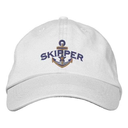 Casquette Brodée Skipper Nautical Star Anchor Embroidery (Devant)