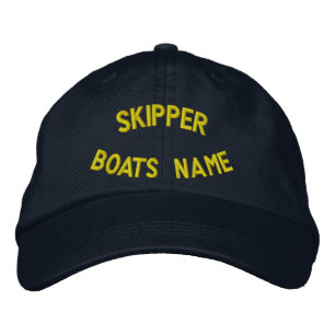 Casquette Brodée Skipper personnalisé avec votre nom de bateau