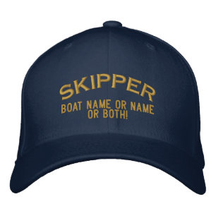 Casquette Brodée Skipper Votre Nom De Bateau Votre Nom Ou Les Deux