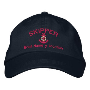 Casquette Brodée Skipper votre nom de bateau votre tout unique
