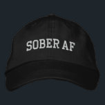 Casquette Brodée Sober AF - texte blanc<br><div class="desc">Un drôle de design sobriété pour les sobres curieux ou les gens en convalescence.</div>