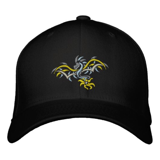 Casquette Brodée soleil dragon jaune soleil (Devant)