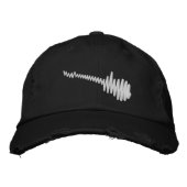 Casquette Brodée Son électronique blanc Waveform (Devant)