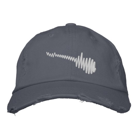 Casquette Brodée Son électronique blanc Waveform (Devant)