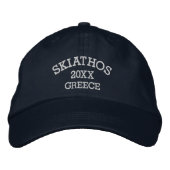 Casquette Brodée Souvenir de Skiathos Grèce (Devant)
