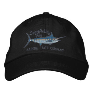 Casquette Brodée Sport personnalisé Pêche Blue Marlin Broderie