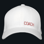 Casquette Brodée Sports COACH NOM DE L'équipe Couleurs de l'école I<br><div class="desc">Typographie brodée avec COACH personnalisé en rouge, NOM D'ÉQUIPE personnalisé en rouge sur le dos. Facile à personnaliser Texte, Couleurs de texte à votre propre nom et couleurs d'équipe. Idéal pour n'importe quel sport, entraîneur, équipe, toute l'année. Classique, Intemporel, Qualité. Mélangez et faites correspondre des collections complètes Coach / Sports...</div>