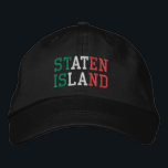 Casquette Brodée STATEN ISLAND NY Couleurs italiennes Vert Blanc Ro<br><div class="desc">STATEN ISLAND New York Couleurs italiennes Vert Blanc Rouge brodé sur casquette en coton noir. Vous pouvez également choisir la couleur du casquette sur la page principale de l'article.</div>