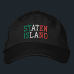 Casquette Brodée STATEN ISLAND NY Couleurs italiennes Vert Blanc Ro<br><div class="desc">STATEN ISLAND New York Couleurs italiennes Vert Blanc Rouge brodé sur casquette en coton noir. Vous pouvez également choisir la couleur du casquette sur la page principale de l'article.</div>