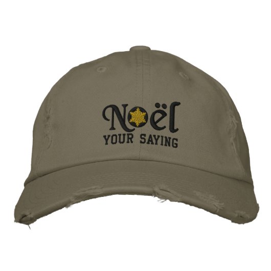 Casquette Brodée Style militaire Noel Snowflake personnalisé (Devant)