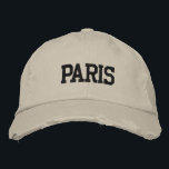 Casquette Brodée Style Vintage de broderie noire PARIS<br><div class="desc">PARIS Black Brodé vintage style casquette en coton beige défoncé. Un cadeau merveilleux pour tous ceux qui aiment Paris France ! Si vous préférez avoir votre texte personnel, il vous suffit de cliquer sur le bouton "Personnaliser ce modèle" pour entrer votre choix de texte personnalisé. La broderie est également personnalisable...</div>