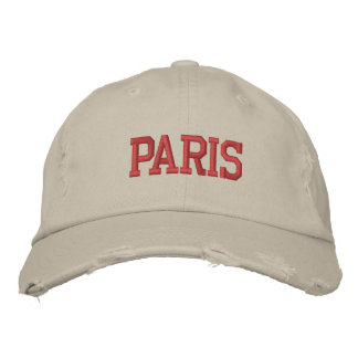 Casquette Brodée Style Vintage de Broderie Rouge PARIS