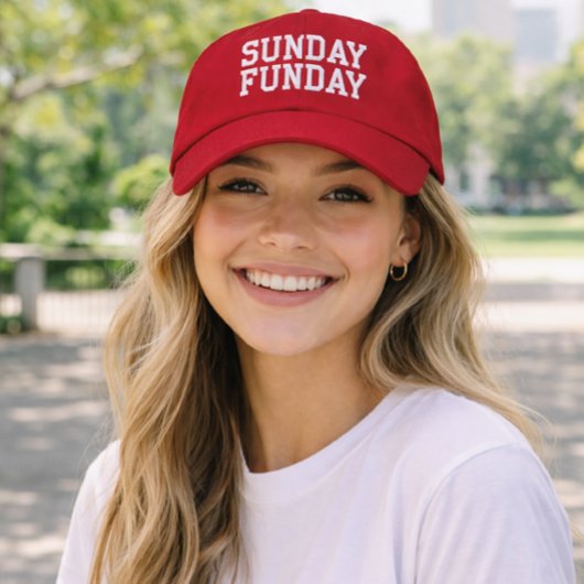 Casquette Brodée 'Sunday Funday' Football Weekend, Golf Course Gift