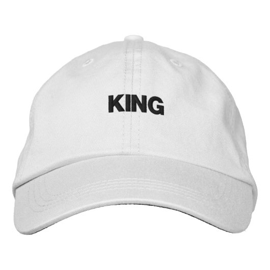 Casquette Brodée Super et fantastique King Text Blanc (Devant)
