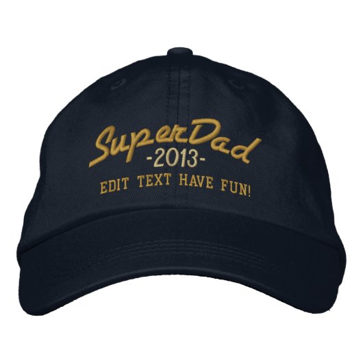 Casquette Brodée Superdad Modifier le texte et l'année Super DAD (Devant)