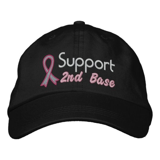 Casquette Brodée Support 2e base - Cancer du sein (Devant)