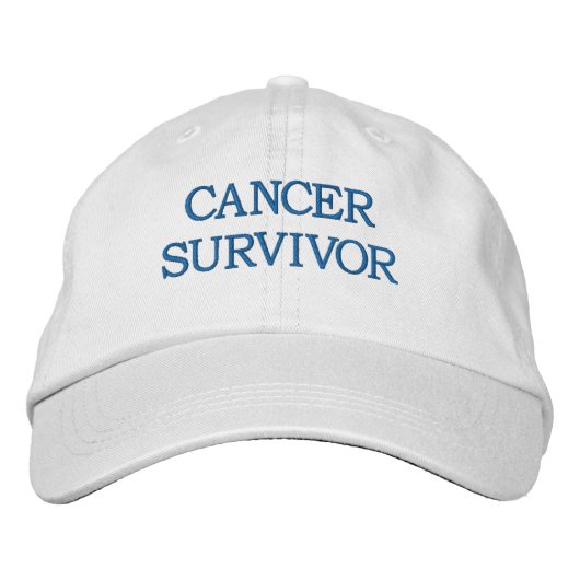 CASQUETTE BRODÉE SURVIVANT DU CANCER - BLEU (Devant)