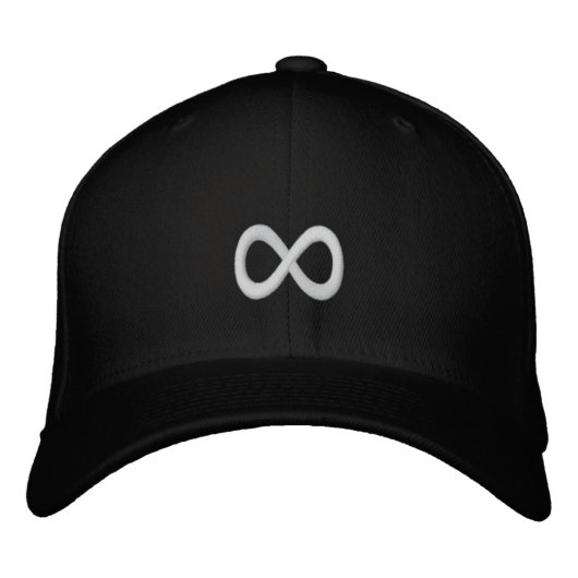 Casquette Brodée Symbole d'infini noir et blanc (Devant)