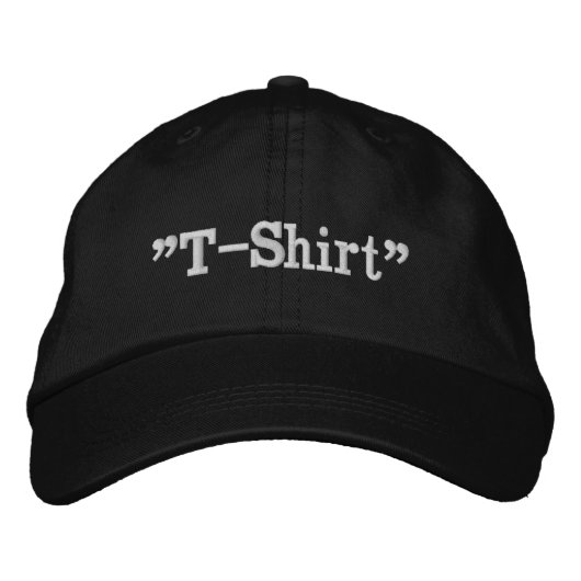 Casquette Brodée "T-shirt" un mot minimalisme design (Devant)