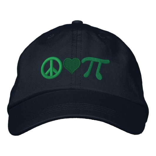 Casquette Brodée Tarte d'amour de paix comme dans pi (Devant)