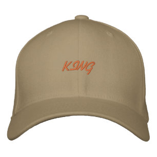 Casquette Brodée Texte kaki couleur King avec laine Flexfit de base