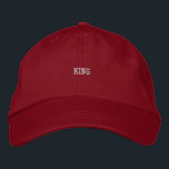 Casquette Brodée Tissu KING Premium personnalisé conçu pour les hom<br><div class="desc">Tiens bon avec ce casquette rouge frappant, avec le mot "roi" brodé en détail sur le devant. La casquette est en tissu haut de gamme et conçue pour le style et le confort, avec une sangle réglable pour un ajustement parfait. Un accessoire unique qui ajoute une touche royale à toute...</div>