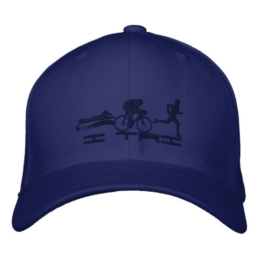 Casquette Brodée Triathlète Natation Cyclisme Course Triathlon (Devant)