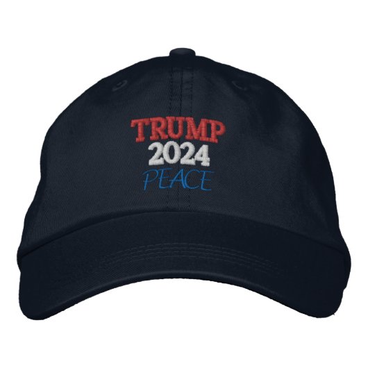 Casquette Brodée TRUMP 2024 PEACE Vêtements alternatifs réglables (Devant)