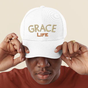 Casquette Brodée Typographie Brown moderne Grace Life Monogramme