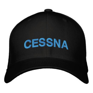 Casquette Brodée Typographie Cessna Bleu Anniversaire Pilote Aviati