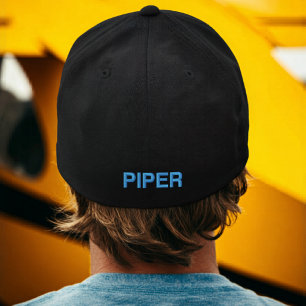 Casquette Brodée Typographie simple d'aviation Blue de fête d'anniv