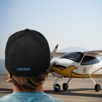 Typographie simple moderne Cessna bleu d'anniversa